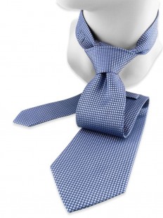 Motive 220 - Cravate bleu bleuet à motif en quadrillage.