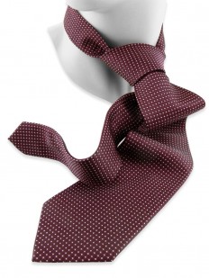 Motive 240 - Cravate de couleur rouge Bourgogne à motif en disques jointifs sur fond gris.