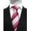 Stripe 180 - Cravate club en soie vieux rose et bordeaux.