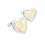 Enamel 170 - Bouton de manchette en forme de cœur en émail de couleur beige ivoire ﻿