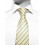 Stripe 105 - Cravate de couleur jaune pâle à fines rayures bleues