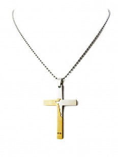 Croix Chrétienne moderne bicolore,