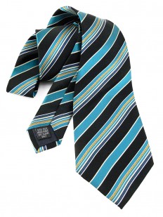 Cravate noire et bleu paon