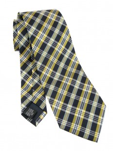 Check 120 - Cravate en tartan Écossais jaune et bleu