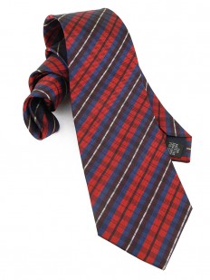 Check 110 - Cravate en tartan Écossais rouge et bleu