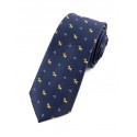 Cravate bleu marine motif chien
