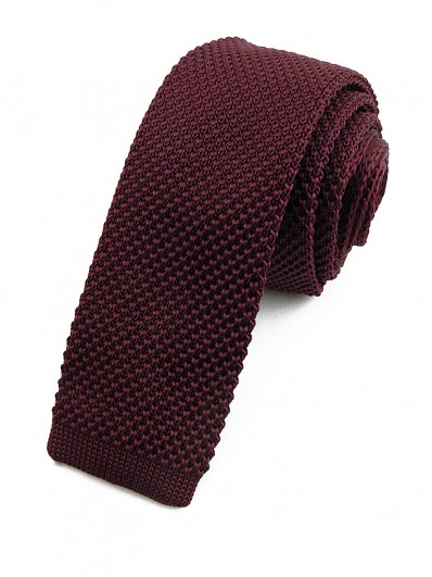 Cravate tricot bordeaux
