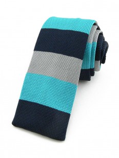 Cravate tricot noire à rayures 