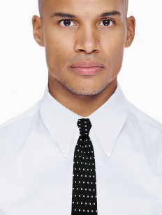 Cravate tricot noire à motifs