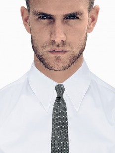 Cravate tricot grise à motifs