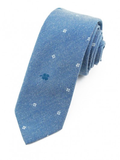 Cravate bleu denim