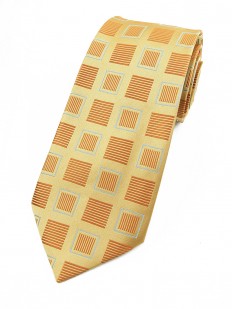 Cravate ocre à motif contemporain