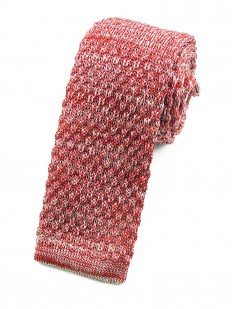 Cravate tricot rouge chiné