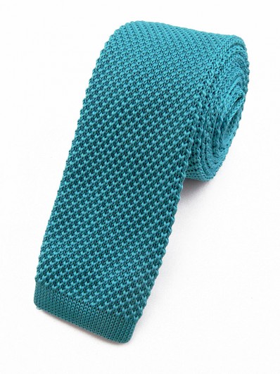 Cravate tricot turquoise