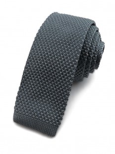 Cravate tricot gris cendré