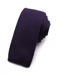 Cravate tricot violet foncé