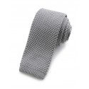 Cravate tricot gris argent