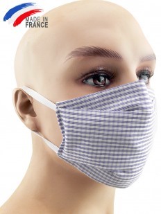 Masque de protection alternatif en coton violet clair et blanc