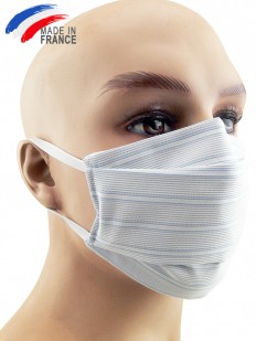 Masque de protection alternatif en coton bleu ciel