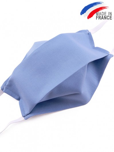 Masque de protection en coton bleu clair