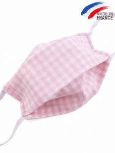 Masque de protection alternatif en coton rose et blanc