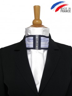 Cravate de dressage blanche et bleue