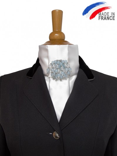 Cravate de dressage blanche et bleue