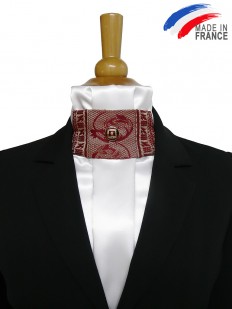 Cravate de dressage à décoration bordeaux et or