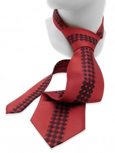 Parcel 30 - Cravate en assemblage de soies rouges et noires