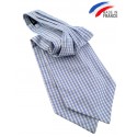 Cravate Ascot bleu et blanc