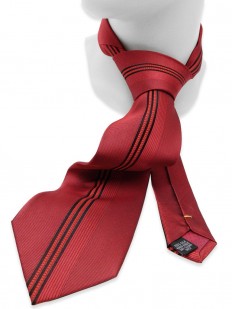 Parcel 40 - Cravate mode rouge à bandes noires