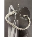 Bracelet ruban ivoire à fines perles