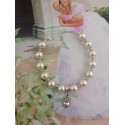 Bracelet perles et pendentif coeur - A personnaliser
