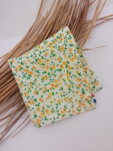 Pochette de costume fleurs jaune et vert