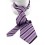Stripe 280 - Cravate à rayures violettes et noires et fines raies blanches