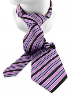 Cravate à rayures violettes et noires