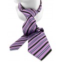 Cravate à rayures violettes et noires