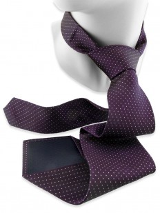 Motive 140 - Cravate de couleur violette à points roses